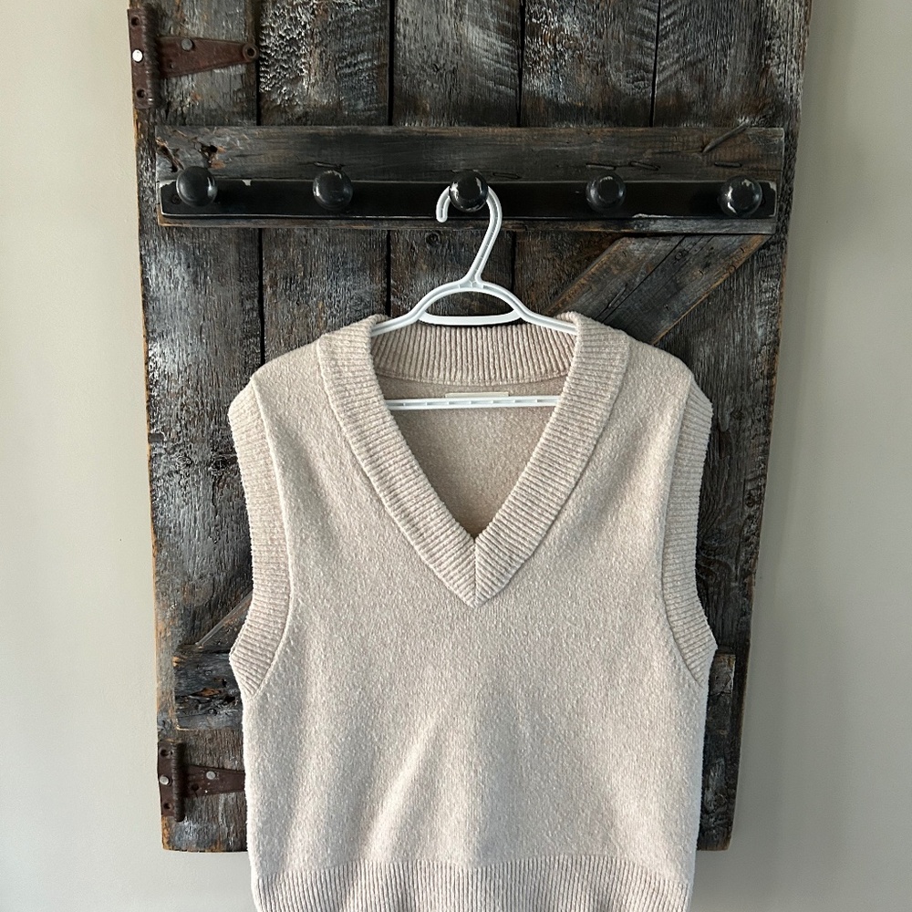 Oak & Fort Sweater Vest Cream - Size Extra Small